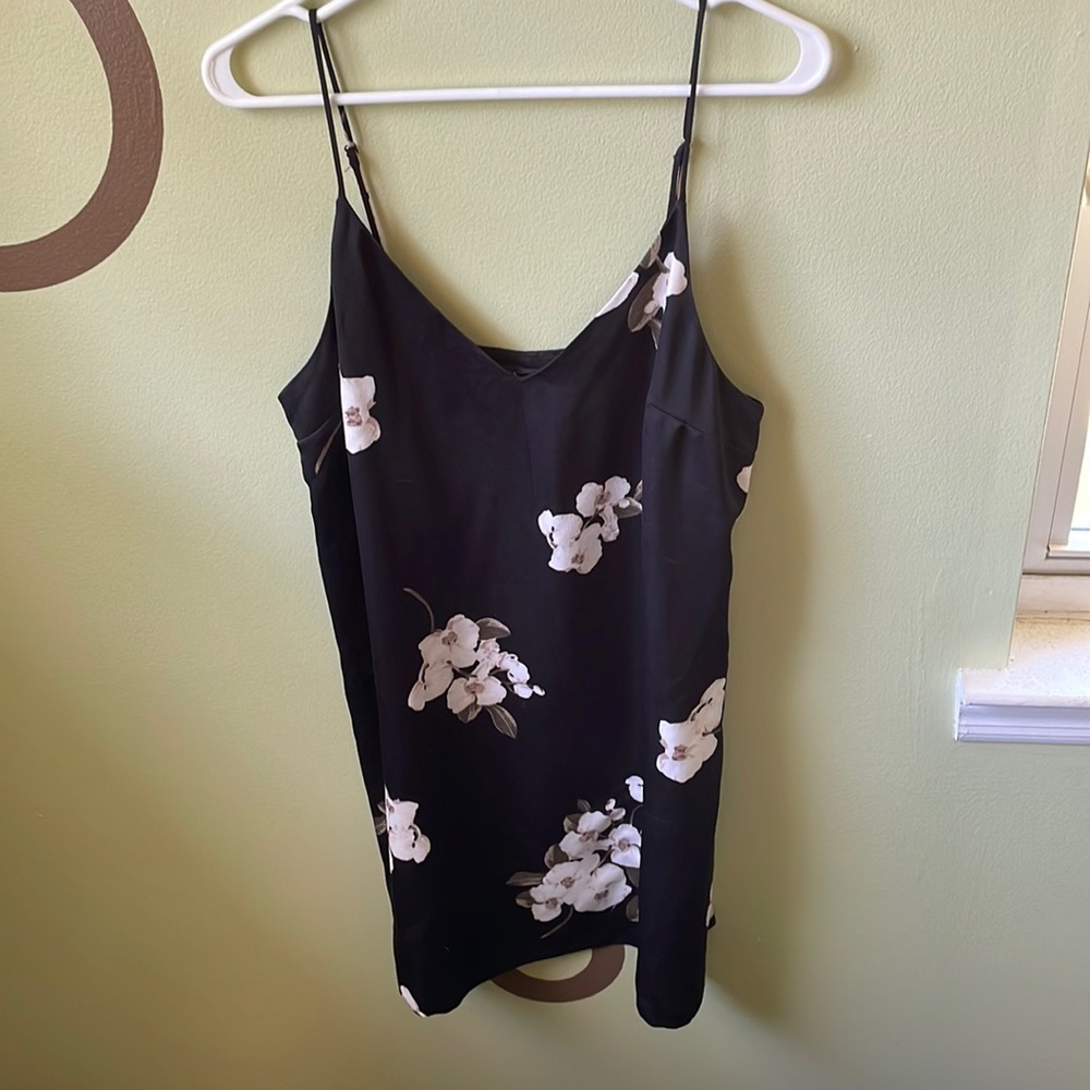 Black with flowers slip dress